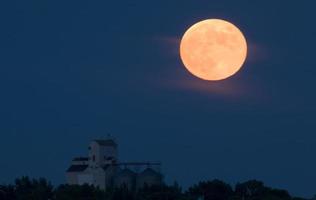 Full Moon and Grain Elevator photo