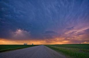 Storm Clouds over Saskatchewan country road photo