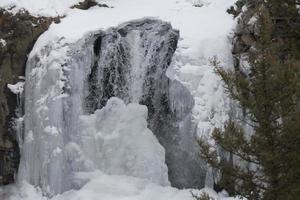 Yellowstone Park Wyoming Winter Snow Waterfall photo