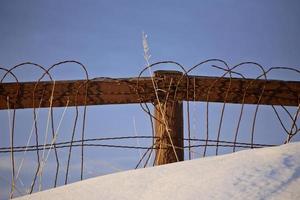 Wire fence in winter photo