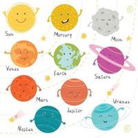 Cute Planet solar system vector