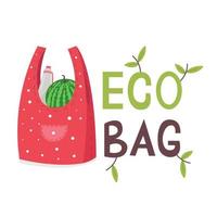 bolsa de compras de tela ecológica vector