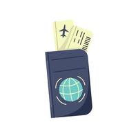 Vector passport with airline boarding tickets