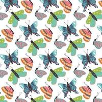 Seamless pattern of bright butterflies vector