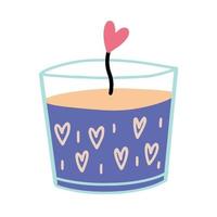 Candle with a heart vector