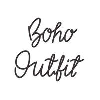 Lettering text boho outfit vector