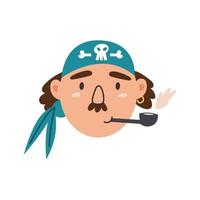 Young pirate face vector