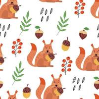 Seamless baby pattern squirrel nuts