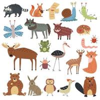 Set naive woodland forest animals vector