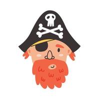 cara capitán pirata tuerto vector