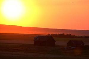 Prairie sunset in scenic Saskatchewan photo