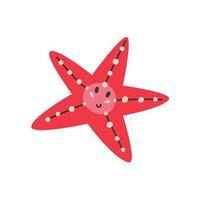 Red starfish doodle vector