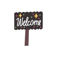 Welcome sign doodle vector