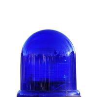 Coloured led strobe rotating police car light - isolated over wh photo