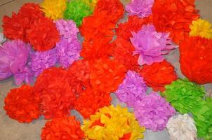 colour paper flowers photo