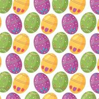 Seamless pattern of their chaotic Easter eggs vector