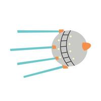 Space satellite doodle vector