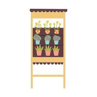 Stand with flower pots vector