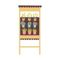 Stand with flower pots vector