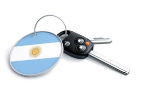 Car keys with Argentina flag as keyring. photo