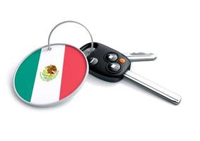 Car keys with Mexico flag as keyring. photo