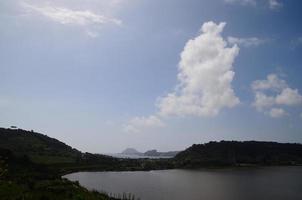 crater lake of old volcano photo