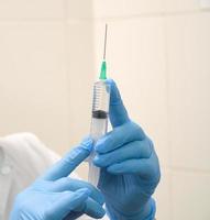 Doctor prepares a syringe photo
