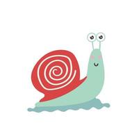 Vector cartoon snail in a shell