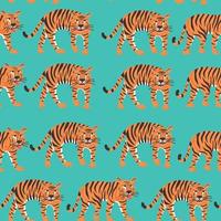 Seamless pattern striped tigers vector