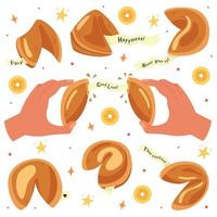 Set of Chinese Fortune Cookies vector