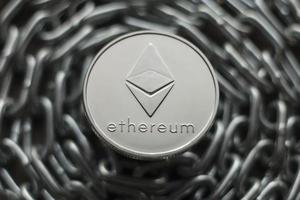 etéreo. moneda criptográfica ethereum. e-moneda ethereum foto