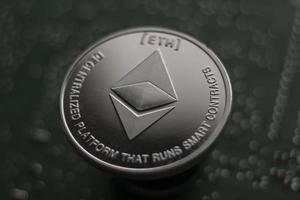 etéreo. moneda criptográfica ethereum. e-moneda ethereum foto