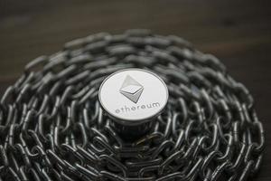 etéreo. moneda criptográfica ethereum. e-moneda ethereum foto