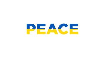 Ukraine flag color of word PEACE photo
