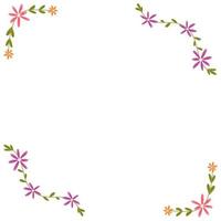 Floral frame with edging on the borders vector