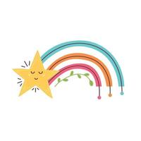 Star makes baby a rainbow vector