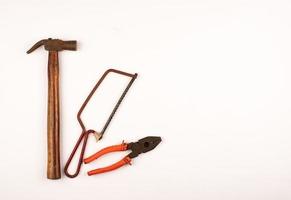 tools on white background with space for text, Happy Labour Day. photo