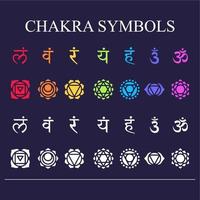 conjunto de símbolos de chakra vector