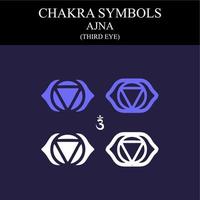 Ajna chakra symbols vector