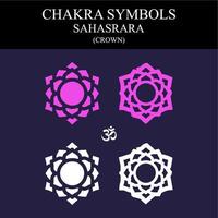 Sahasrara chakra symbols vector