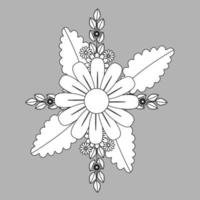 vector de flores de contorno