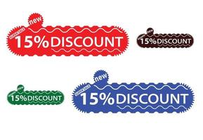 15 percent off new offer logo and icon design template vector