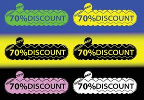 70 percent off new offer logo and icon design template vector