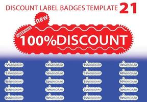 5 to 100 percent discount new offer logo and icon design vector