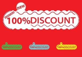 100 percent off new offer logo and icon design template vector