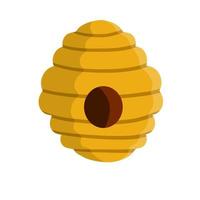 Hive. Yellow beehive. Home of the wasp and insect. Honey production. vector