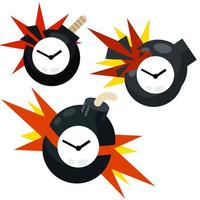 Time bomb. Deadline and hours isolated on white vector