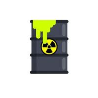 barril de residuos radiactivos. radiación y líquido verde. vector