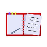 Notepad. Open notebook for writing. vector