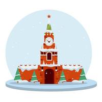 kremlin de moscú residencia de invierno del presidente ruso en la plaza roja vector